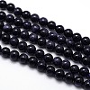 Synthetic Blue Goldstone Round Beads Strands G-O047-11-10mm-2