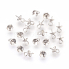 925 Sterling Silver Cup Pearl Bail Pin Pendants STER-P045-01P-4mm-1