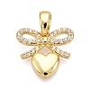 Brass Micro Pave Cubic Zirconia Pendants KK-T070-49G-1