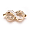 Brass Micro Pave Cubic Zirconia Links BSHE-F012-17-2