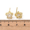 Brass Micro Pave Clear Cubic Zirconia Stud Earrings EJEW-C174-02C-G-5