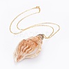 Spiral Shell Pendants Necklaces and Dangle Earrings Jewelry Sets SJEW-JS01012-4