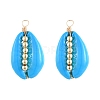 Spray Paint Cowrie Shell Pendants PALLOY-JF00449-2