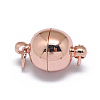 Rack Plating Brass Magnetic Clasps with Loops LS-X-KK-F801-03B-RG-2