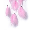Handmade Flower Woven Net/Web with Feather Wall Hanging Decoration LS-HJEW-A001-03A-3
