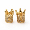Rack Plating Brass Micro Pave Cubic Zirconia Beads ZIRC-C043-01G-1