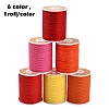 6 Rolls 6 Colors Round Waxed Polyester Cord YC-YW0001-08A-1