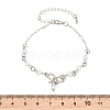 Alloy Micro Pave Clear Cubic Zirconia Bowknot Link Bracelets for Women AL-CBA3C8B-07A-P-3