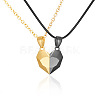 Valentine's Day Stainless Steel Magnetic Heart-shaped Couples Necklace Set with Peach Heart Pendant RE7695-8-1