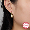 925 Sterling Silver Dangle Hoop Earrings RH5546-1-2
