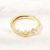 Brass Micro Pave Clear Cubic Zirconia Finger Rings for Women CU-CBAE7DF-12G-05-2
