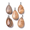 Natural Picture Jasper Pendants G-D084-01P-B13-1