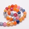 Dyed Natural Agate Faceted Round Beads Strands X-G-E320E-16mm-01-2