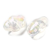 UV Plating Transparent Rainbow Iridescent Acrylic Beads OACR-C016-31C-2