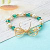 Imitate Austrian Crystal Bicone Glass Beaded Finger Rings X1-RJEW-TA00003-02-5