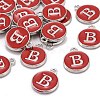Platinum Plated Alloy Enamel Charms ENAM-S118-03B-P-4