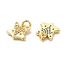 Fox Brass Micro Pave Clear Cubic Zirconia Charms KK-G425-10G-2