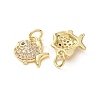 Brass Micro Pave Black Cubic Zirconia Charms CU-E003-18G-06-2