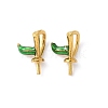 Brass Enamel Eye Pin Peg Bails KK-K399-16A-01-1