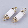Electroplate Natural  White Jade  Links X-G-S344-01K-2