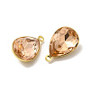 Rack Plating Brass Glass Pendants KK-A177-22G-04-3
