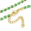 Brass Enamel Column Link Chain Necklaces NJEW-H039-16G-02-1