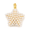 Rack Plating Brass & ABS Plastic Imitation Pearl Pendants X-KK-N255-03C-G-RS-1