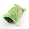 Polyester Imitation Burlap Packing Pouches Drawstring Bags X-ABAG-R005-9x7-02-2