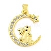 Brass Micro Pave Clear Cubic Zirconia Pendants FIND-Z044-03F-1