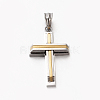 New Men's Bi-Color 201 Stainless Steel Cross Pendants STAS-F010-66-1