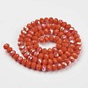 Electroplate Opaque Solid Color Glass Beads Strands X1-EGLA-A034-P6mm-L03-2