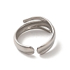 304 Stainless Steel Open Cuff Ring RJEW-C068-03E-P-3