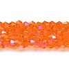 Transparent Electroplate Glass Beads Strands GLAA-F029-3mm-D11-1