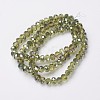 Electroplate Transparent Glass Beads Strands EGLA-A034-T3mm-S17-2