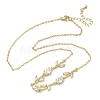 Brass Pave Cubic Zirconia Rose Flower Link Cable Chain Necklaces for Women NJEW-C121-05B-01G-4