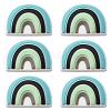 6Pcs Food Grade Eco-Friendly Silicone Focal Beads SIL-YW0001-04B-1