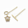 Brass Micro Pave Clear Cubic Zirconia Chain Extender KK-R133-054-NF-2
