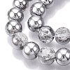 Electroplated Crackle Glass Beads Strands EGLA-N014-10mm-03-3