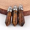 Bullet Natural Tiger Eye Pointed Pendants G-E332-C11-1