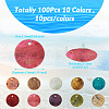 100Pcs 10 Colors Spray Paint Natural Akoya Shell Pendants SHEL-CD0001-01-3