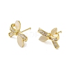 Brass Micro Pave Cubic Zirconia Earrings for Women EJEW-E306-01G-03-1