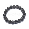 Natural Larvikite Bead Stretch Bracelets X-BJEW-K212-B-046-4