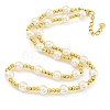 304 Stainless Steel & 201 Stainless Steel & Plastic Pearl Round Beaded Necklaces for Women NJEW-G144-02G-1