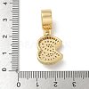 Brass Clear Cubic Zirconia European Dangle Charms LS-KK-R003-01G-03-4