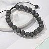 Natural Lava Rock Braided Bead Bracelets BJEW-R304-01-8mm-1