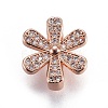 Brass Micro Pave Cubic Zirconia Slide Charms ZIRC-F094-23-RS-2