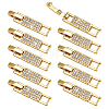 10Pcs Brass Micro Pave Clear Cubic Zirconia Watch Band Clasps KK-PH0014-30G-1