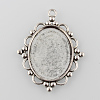 Tibetan Style Pendant Cabochon Settings TIBEP-K020-28AS-1