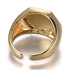 Brass Enamel Cuff Rings RJEW-I074-07G-3
