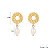 Golden Circle Pendant with Freshwater Pearl Earrings for Women SL1409-2-1